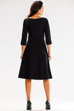 Comfortable Blush Black Dress with Round Neckline