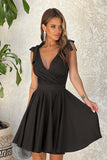 Chic Bow-Tie Dress with Flared Bottom and Open Back
