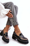 Chic Eco-Leather Women's Moccasins with Decorative Strap