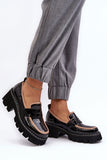 Chic Eco-Leather Women's Moccasins with Decorative Strap