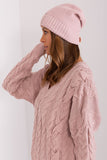 Elegant Winter Hat with Smooth Texture & Decorative Pearls