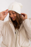 Elegant Winter Hat with Pearl Accents and Smooth Texture