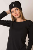 Smooth Textured Women's Winter Hat with Decorative Pearls
