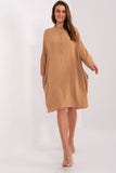 Loose Fit Long Sleeve Buttoned Shirt Dress with Pockets