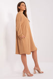 Loose Fit Long Sleeve Buttoned Shirt Dress with Pockets