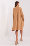 Loose Fit Long Sleeve Buttoned Shirt Dress with Pockets