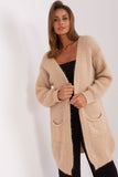 Acrylic Blend Knitted Poncho with Open Front Design