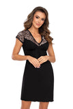 Charming VIOLETTA Chemise with Floral Embroidery & Taffeta Trim