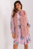 Soft Polyester Fur Vest with Slip Pockets and Closure