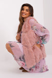 Soft Polyester Fur Vest with Slip Pockets and Closure