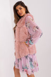 Soft Polyester Fur Vest with Slip Pockets and Closure
