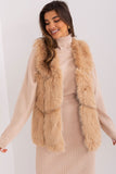 Elegant Soft Polyester Fur Vest with Pockets