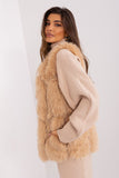 Elegant Soft Polyester Fur Vest with Pockets