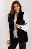 Soft Polyester Fur Vest with Pockets and Hook-and-Loop Closure