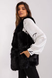 Soft Polyester Fur Vest with Pockets and Hook-and-Loop Closure