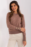 Distinctive Print Long Sleeve Sweater with Button Cuffs