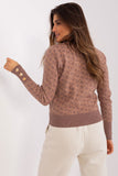 Distinctive Print Long Sleeve Sweater with Button Cuffs