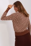 Distinctive Print Long Sleeve Sweater with Button Cuffs