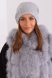 Warm Women's Knit Winter Hat with Decorative Applique