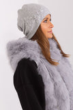Warm Women's Knit Winter Hat with Decorative Applique