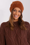 Warm Women's Knit Winter Hat with Decorative Applique