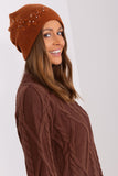 Warm Women's Knit Winter Hat with Decorative Applique