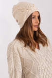 Cozy Knit Winter Hat with Side Applique for Women