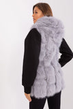 Elegant Hooded Fur Vest with Pockets for Added Warmth