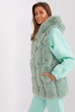 Elegant Fur Vest with Pockets and Hood for Cozy Style