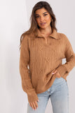 Elegant Long Sleeve Women's Sweater with Variegated Texture