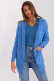 Casual Long Sleeve Cardigan with Pockets and Textured Fabric