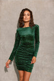 Glamorous Sequin Mini Dress with Balloon Cut and Long Sleeves