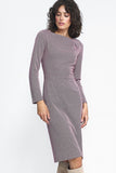 Elegant Pleated Neckline Dress for Office Wear