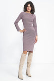 Elegant Pleated Neckline Dress for Office Wear