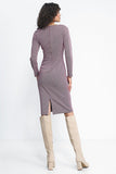 Elegant Pleated Neckline Dress for Office Wear