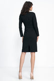 Elegant Black Pleated Dress for Office Wear