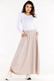 Trapeze Long Skirt with Pockets and Cutout Details