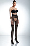Elegant Ruffled Tights with Lace and Mesh Detailing