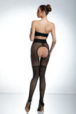 Elegant Ruffled Tights with Lace and Mesh Detailing
