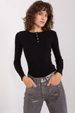 Elegant Striped Blouse with Zircon Button Detail and Comfort