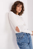 Elegant Striped Blouse with Zircon Button Detail