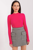 Cozy Cotton Long Sleeve Blouse with Half Turtleneck