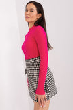 Cozy Cotton Long Sleeve Blouse with Half Turtleneck