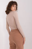 Fitted Cotton Long Sleeve Turtleneck Blouse