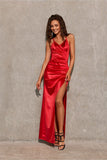 Elegant Open Back Maxi Dress with Side Cutout Detail