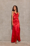 Elegant Open Back Maxi Dress with Side Cutout Detail