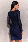 Captivating Sequin Mini Dress with Overlap Neckline