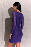 Captivating Sequin Envelope Cut Mini Dress