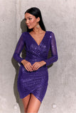 Captivating Sequin Envelope Cut Mini Dress