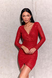 Captivating Sequin Envelope Cut Mini Dress